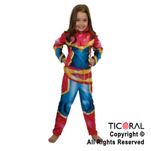 DISFRAZ CAPITANA MARVEL CON LUZ TALLE 0 x 1